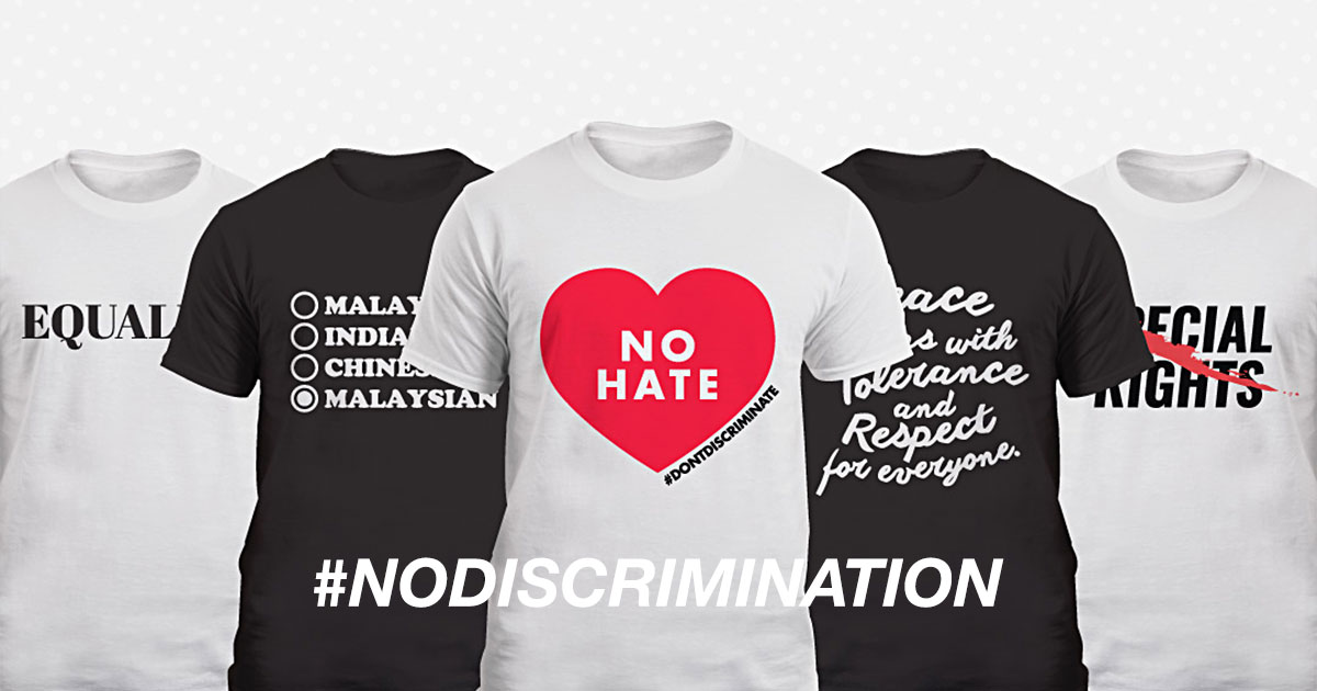 #NoDiscrimination T-shirts